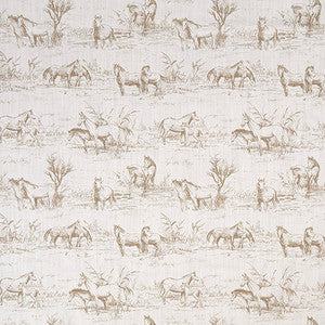 Horse Around Wheat by Carole Designer Fabric