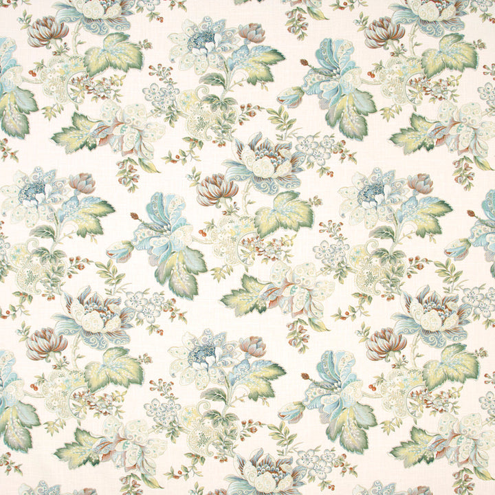 River Tour White Tea by Carole Designer Fabric Blue Forest 100% Cotton-SSR China N/A Horizontal: 27 and Vertical: 27 54 - Swanky Fabrics -