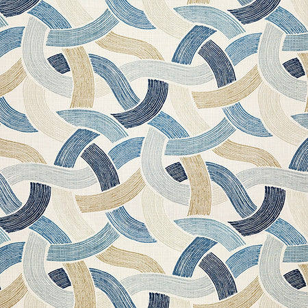 Through The Bends Ocean by Carole Designer Fabric Dewdrop 100% Cotton-SSR Pakistan 25 1/4" V, 13 1/2" H HD 54" - Swanky Fabrics -