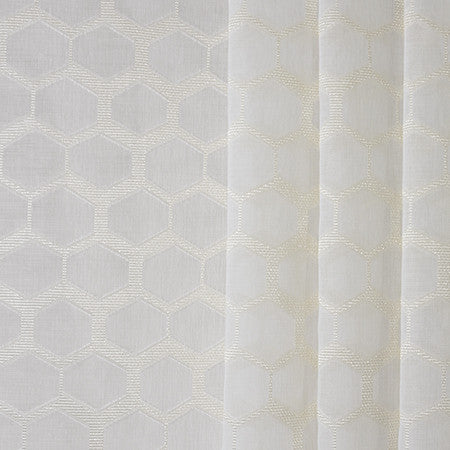 Evident Love Cream by Carole Designer Fabric Sheer Philosophy 100% Polyester Turkey N/A 15" V, 19 1/4" H 118" - Swanky Fabrics -