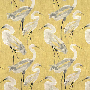 Birds The Word Citron by Carole Designer Fabric