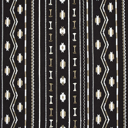 Put A Bow On It Noir by Carole Designer Fabric Moonstone 52% Cotton, 48% Polyester India 9,000 Wyzenbeek Double Rubs 9 1/4" V, 17 3/8" H 52.25" - Swanky Fabrics -