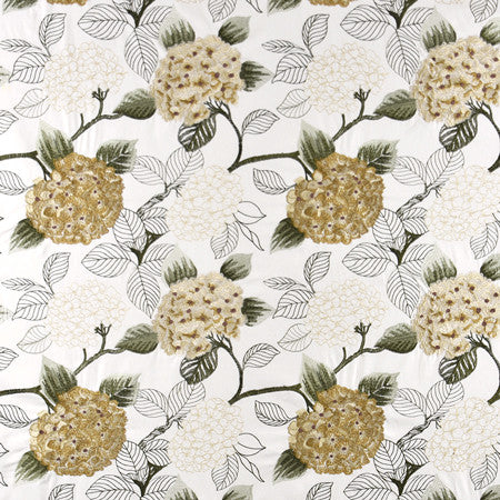 Hydrangea Park Golden by Carole Designer Fabric Muse 70% Cotton, 30% Viscose India N/A </p><p>Repeat: 15 3/4" V, 17" H 50" - Swanky Fabrics -