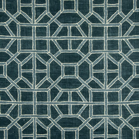 Gate House Slate by Carole Designer Fabric Making Waves 75% Cotton, 25% Linen-Soil Repellent 9,000 Wyzenbeek Double Rubs 12 1/2" V, 13 3/4" H 55" - Swanky Fabrics -