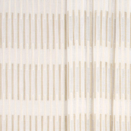 Roped Around Latte by Carole Designer Fabric Sheer Marvel 100% Polyester TURKEY 7 1/2" V, 7/8" H 118" - Swanky Fabrics -