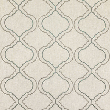 Opening Ceremony Spa by Carole Designer Fabric Dewdrop 50% Polyester, 25% Viscose, 17% Cotton, 8% Linen India 9 1/4" V, 10 3/4" H 53" - Swanky Fabrics -