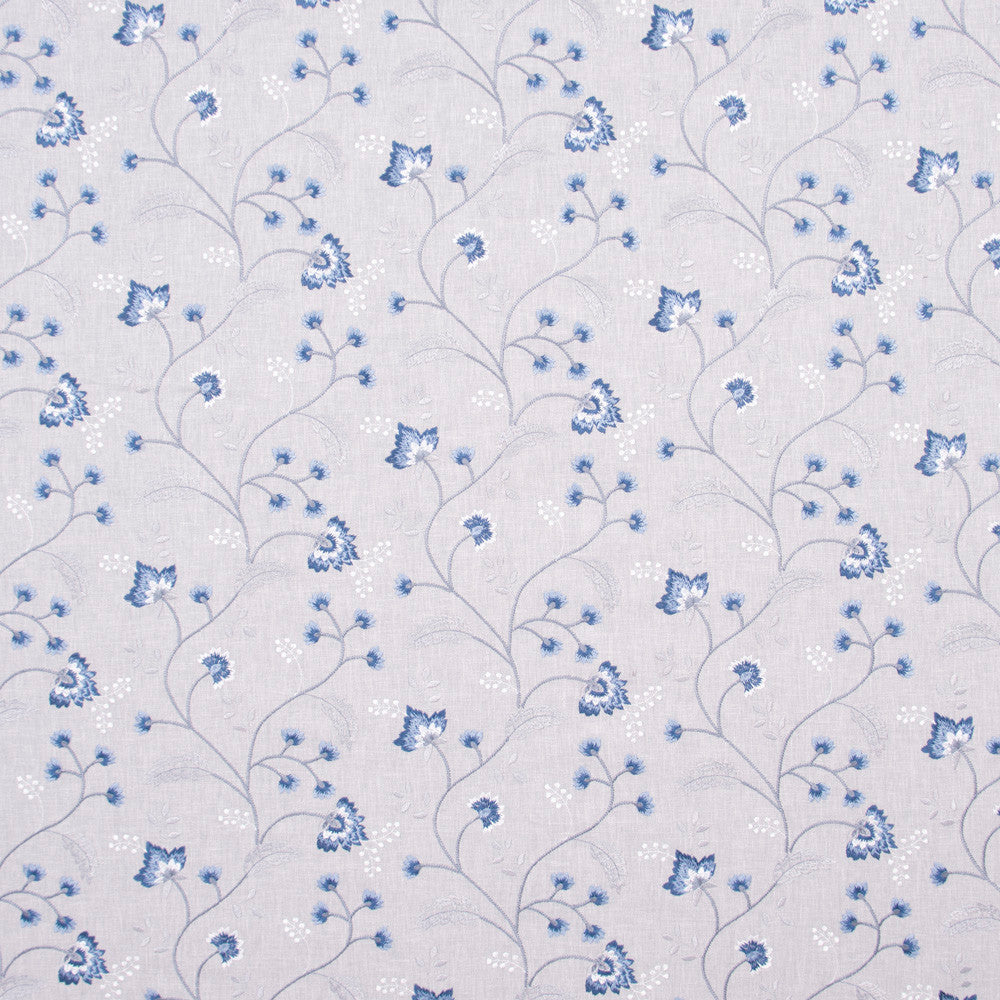 Until You Cornflower by Carole Designer Fabric Bluebird 52% Cotton, 48% Polyester India Passes 30,000 Double Rubs Wyzenbeek Horizontal: 17.25 and Vertical: 9.125 52 - Swanky Fabrics -