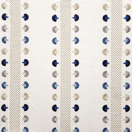 Scenic Tour Harbor by Carole Designer Fabric Go West Base: 85% Polyester, 15% Linen Embr: 89% Polyester, 11% Linen N/A 7 1/2" V, 8 1/4" H 50*" - Swanky Fabrics -