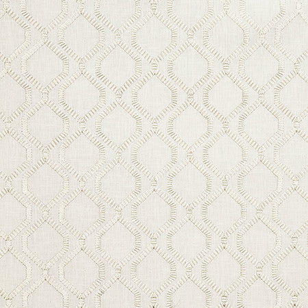Be Connected Cloud by Carole Designer Fabric Earth & Stone Base: 70% Polyester, 30% Cotton. Embr: 100% Polyester India 3" V, 3 3/4" H 54" - Swanky Fabrics -