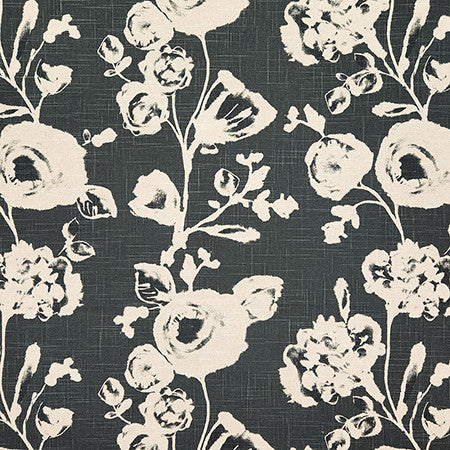Hillview Black by Carole Designer Fabric Earth & Stone 70% Cotton, 30% Linen China 15,000 WYZENBEEK DOUBLE RUBS 24 1/4" V, 27 3/4" H 54" - Swanky Fabrics -