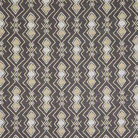 Fresh Form Graphite by Carole Designer Fabric Hidden Treasure Base: 84% Cotton, 16% Polyester Embr: 100% Cotton India 12 1/2" V, 3 3/4" H HD 54" - Swanky Fabrics -