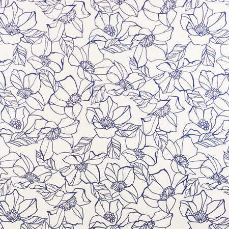 Flower Stencil Marine by Carole Designer Fabric Muse 100% Cotton Spain 50,000 Wyzenbeek Double Rubs </p><p>Repeat: 27" V, 13 1/2" H 54" - Swanky Fabrics -