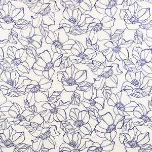 Flower Stencil Marine by Carole Designer Fabric