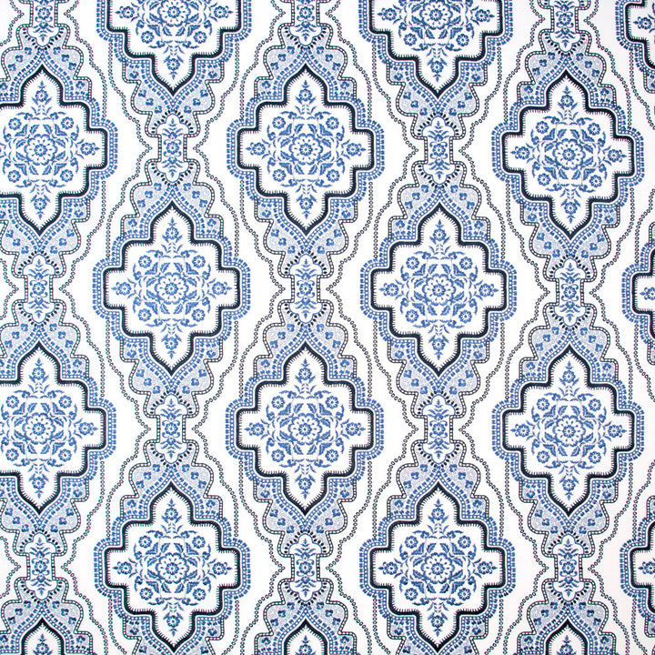 Earned Admiration Cobalt by Carole Designer Fabric Blue Forest 76% Polyester, 24% Cotton India Passes 51,000 Double Rubs Wyzenbeek Horizontal: 175 and Vertical: 1875 52 - Swanky Fabrics -