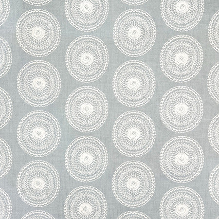 Abroad Chambray by Carole Designer Fabric Oasis Base: 75% Cotton,25% Polyester Embr: 50% Cotton, 50% Viscose India 9 1/2" V, 9" H HD 53" - Swanky Fabrics -