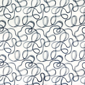 Ribbon Dance Indigo by Carole Designer Fabric