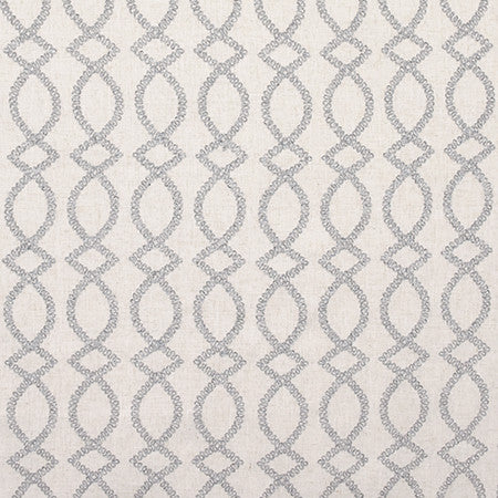 When We Connect Grey by Carole Designer Fabric Artisan Base: 91% Poly, 9% Linen. Embr: 93% Poly, 7% Linen CHINA 1,000 Wyzenbeek Double Rubs 5 1/2" V, 3 1/2" H 54" - Swanky Fabrics -