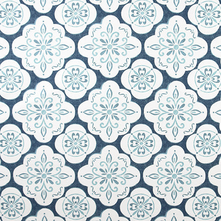 Wonderland Indigo by Carole Designer Fabric Bluebell 100% Cotton Spain 50,000 Wyzenbeek Double Rubs 9" V, 9" H 54" - Swanky Fabrics -