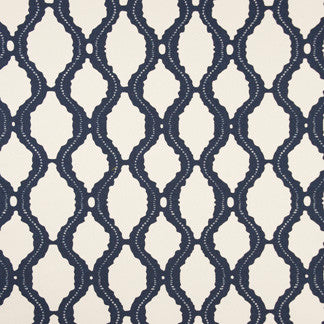 Reckless Love Navy by Carole Designer Fabric Ever After 100% Cotton Brazil 12" V, 6" H 62" - Swanky Fabrics -
