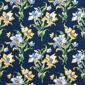Vibrant Stems Marine by Carole Designer Fabric