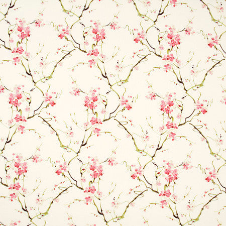 Birdsall Farm Petal Pink by Carole Designer Fabric Geranium 100% Cotton-SSR India 25 1/4" V, 13 1/2" H 54" - Swanky Fabrics -