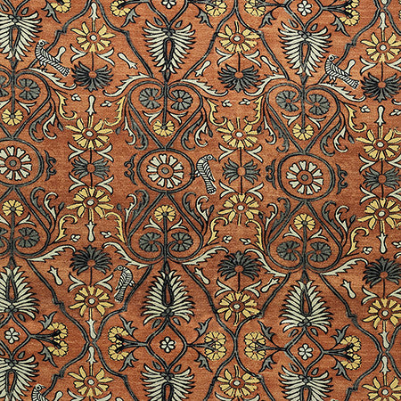 Bird Gathering Sierra by Carole Designer Fabric Dawn & Dusk 75% Cotton, 25% Linen Pakistan 27,000 WYZENBEEK DOUBLE RUBS 32" V, 27" H 54" - Swanky Fabrics -
