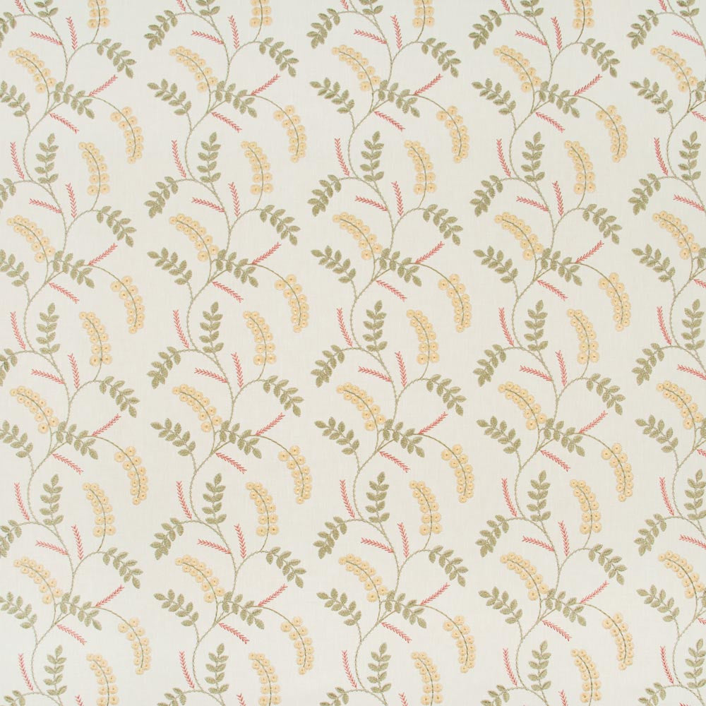 Promises Promises Meadow by Carole Designer Fabric Coconut Cream 52% Cotton, 48% Polyester India Passes 30,000 Double Rubs Wyzenbeek Horizontal: 8625 and Vertical: 9125 52 - Swanky Fabrics -