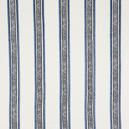 Not Ordinary Sapphire by Carole Designer Fabric Hidden Treasure Base: 60% Poly, 30% Cotton, 10% Linen Embr: 100% Visc India 5 3/4" V, 6 1/2" H 50" - Swanky Fabrics -