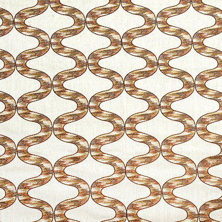 Curves Ahead Turmeric Spice by Carole Designer Fabric Go West Base 90% Polyester, 10% Linen Embr 100% Spun Polyester N/A 5 1/8" V, 8" H 51 1/2*" - Swanky Fabrics -