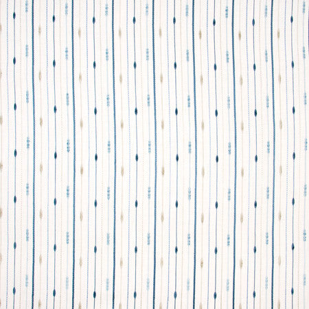 In A Row Bluejay by Carole Designer Fabric Haven 100% Polyester India Passes 30,000 Double Rubs Wyzenbeek Horizontal: 5 1/4" and Vertical: 6 1/4" V 52.75" - Swanky Fabrics -