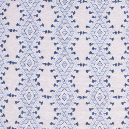 World Travels Bluebell by Carole Designer Fabric Red Sea 71% Polyester, 29% Cotton India 6 1/4" V, 6 1/2" H 52" - Swanky Fabrics -