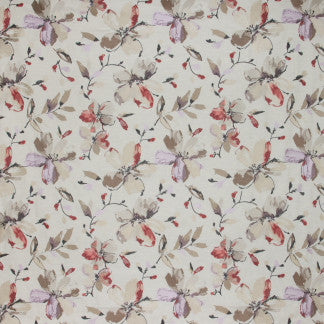 Ideal Scenery Hibiscus by Carole Designer Fabric Mulberry Sangria 73% Polyester, 27% Cotton India N/A </p><p>Repeat: 18 7/8" V, 17" H 51" - Swanky Fabrics -