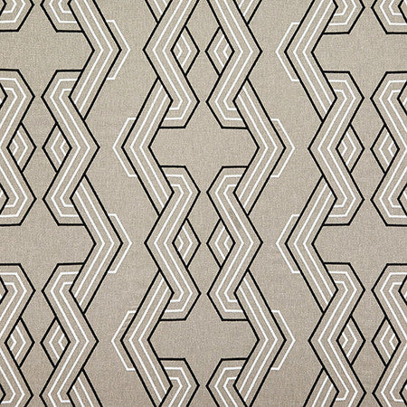 Unique Way Onyx by Carole Designer Fabric Shape Shifter Base: 60% Poly, 30% Cotton, 10% Linen Embr: 100% Spn Poly India 15" V, 12 3/4" H HD 50" - Swanky Fabrics -