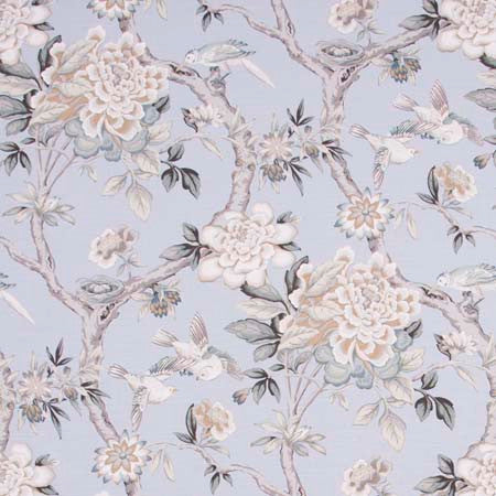 Bird Sanctuary Platinum by Carole Designer Fabric Ash Oak 100% Cotton- SSR Peru 25,000 Wyzenbeek Double Rubs </p><p>Repeat: 25 1/4" V, 13 1/2" H HD 54" - Swanky Fabrics -