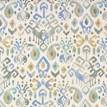 Change The World Forest by Carole Designer Fabric Jade 50% Polyester, 24% Cotton, 14% Linen, 12% Viscose Turkey 28" V, 13 1/2" H 54" - Swanky Fabrics -