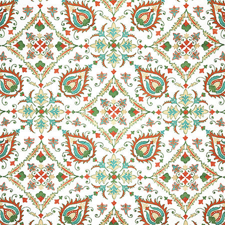 Faux Show Multi by Carole Designer Fabric First Impressions 100% Cotton India 25 1/4" V, 13 1/2" H HD 54" - Swanky Fabrics -