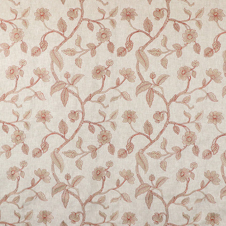 New Start Paprika by Carole Designer Fabric Sunset Serenade Base:50% Polyester, 50% Cotton Embr:56% Polyester, 39% Cotton, 5% Viscose India 15" V, 12 1/2" H 50"" - Swanky Fabrics -