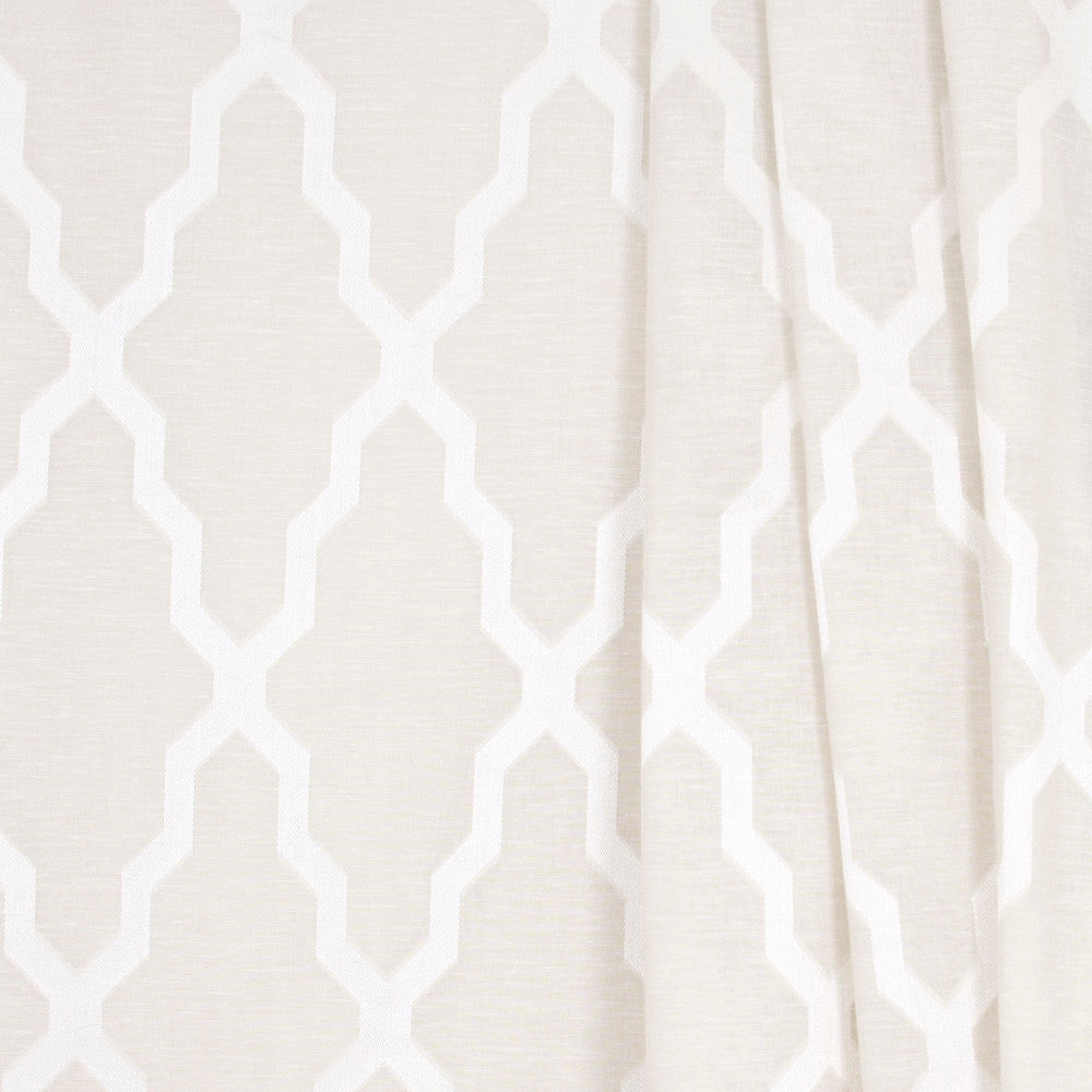 In The Path Ivory by Carole Designer Fabric Sheer Marvel 90% Polyester, 10% Linen CHINA N/A Horizontal: 145 and Vertical: 75 118 - Swanky Fabrics -