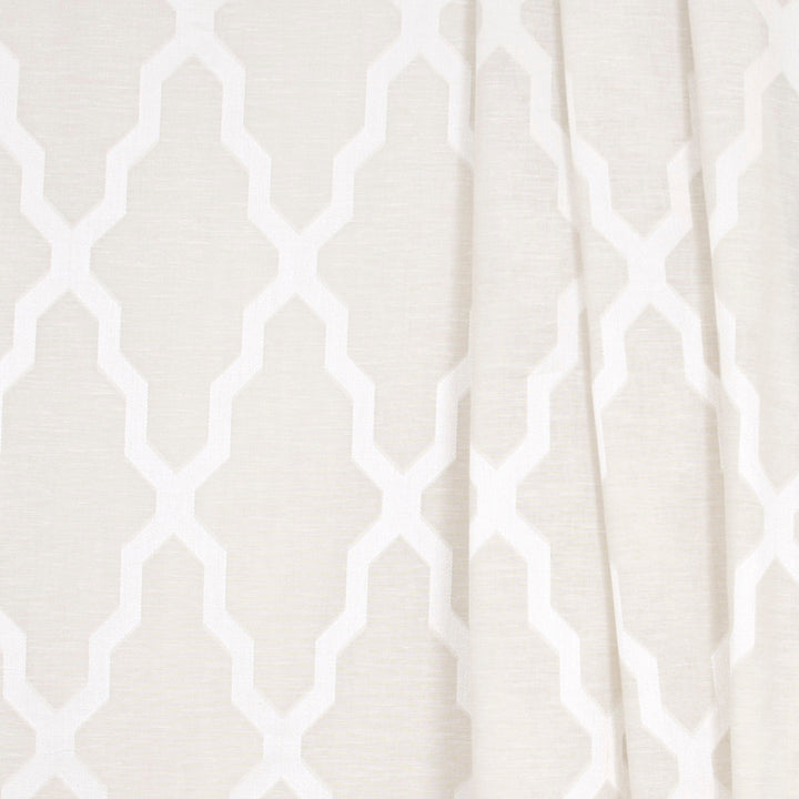 In The Path Ivory by Carole Designer Fabric Sheer Marvel 90% Polyester, 10% Linen CHINA N/A Horizontal: 145 and Vertical: 75 118 - Swanky Fabrics -