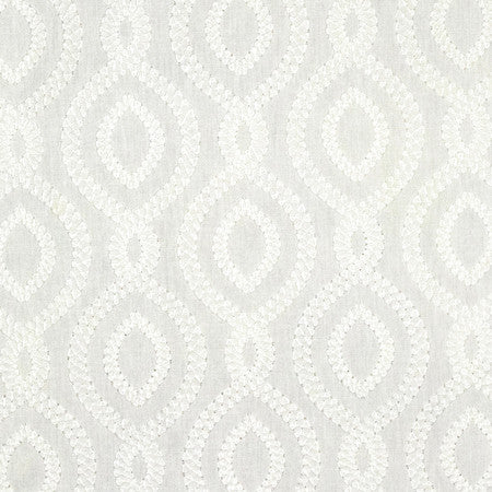 Historic District Coconut by Carole Designer Fabric Earthbound Base: 68% Polyester, 21% Linen, 11% Cotton Embr: 100% Polyester 51,000 Wyzenbeek Double Rubs 6 1/4" V, 3 1/4" H HD 54" - Swanky Fabrics -
