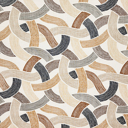 Through The Bends Copper by Carole Designer Fabric Evergreen 100% Cotton-SSR Pakistan 25 1/4" V, 13 1/2" H HD 54" - Swanky Fabrics -