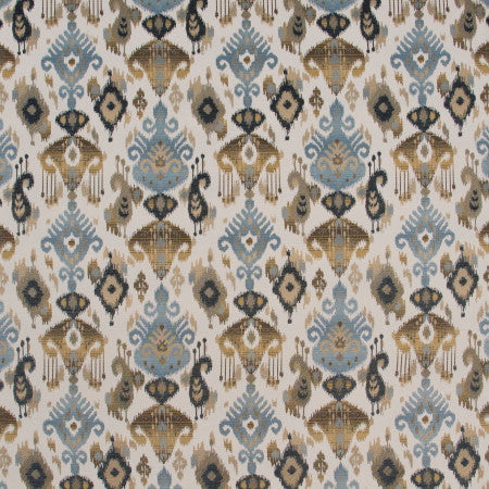 Last Note Indigo by Carole Designer Fabric DESERT WANDERER 100% Polyester China 15 1/8" V, 14 3/4" H 57" - Swanky Fabrics -