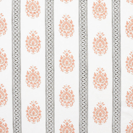 Road To Royalty Pink Peppercorn by Carole Designer Fabric Artisan 54% Linen, 46% Cotton INDIA 7,000 Martindale Circular Rubs 7" V, 17 3/8" H 54" - Swanky Fabrics -
