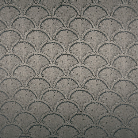 Shell Shock Charcoal by Carole Designer Fabric Blue Steel 100% Polyester India N/A 6 3/4" V, 6 5/8" H 54" - Swanky Fabrics -