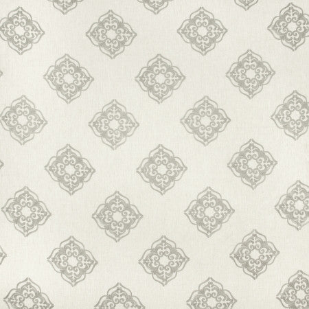 Parlor Games Dove Grey by Carole Designer Fabric SILVER FOX 95% Polyester, 5% Linen China N/A Horizontal: 11 3/4" and Vertical: 11 3/4" V 54" - Swanky Fabrics -