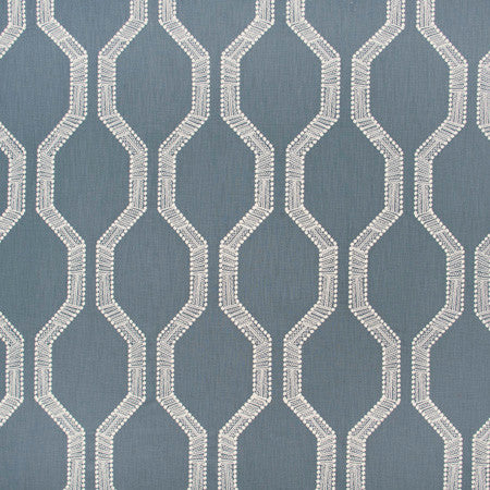 Seemingly Knot Dusty Blue by Carole Designer Fabric Blue Forest 100% Cotton India 15 1/8" V, 10 5/8" H HD 52" - Swanky Fabrics -
