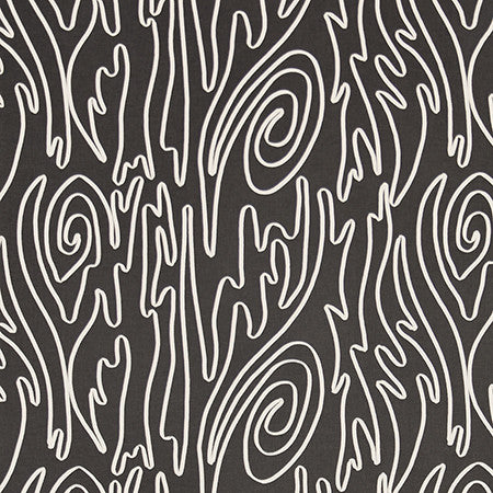 Twist About Chalkboard by Carole Designer Fabric Muse 65% Cotton, 35% Recycled Polyester India 18 1/4" V, 25 1/2" H 51" - Swanky Fabrics -