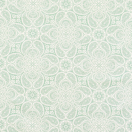 Paisley Connections Spa by Carole Designer Fabric Jade 100% Cotton-Soil Repellent Pakistan 12 1/2" V, 13 1/2" H HD 56.5" - Swanky Fabrics -