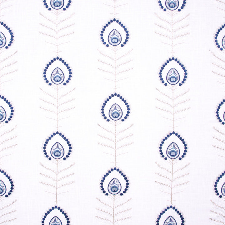 Peacock Feather Cobalt by Carole Designer Fabric Bluebird 60% Polyester, 30% Viscose, 10% Cotton China N/A Horizontal: 10.5 and Vertical: 11.75 52 - Swanky Fabrics -