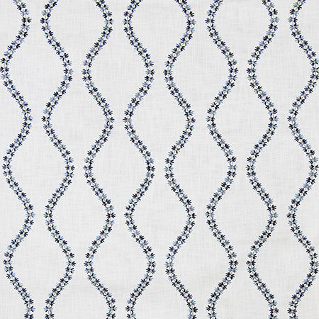 Garden Market Oceana by Carole Designer Fabric English Garden Base: 100% Cotton Embr: 100% Viscose N/A 7 7/8" V, 6 1/4" H 52*" - Swanky Fabrics -